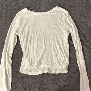 Women's Long Sleeve Lightweight Scoop Neck Top - White